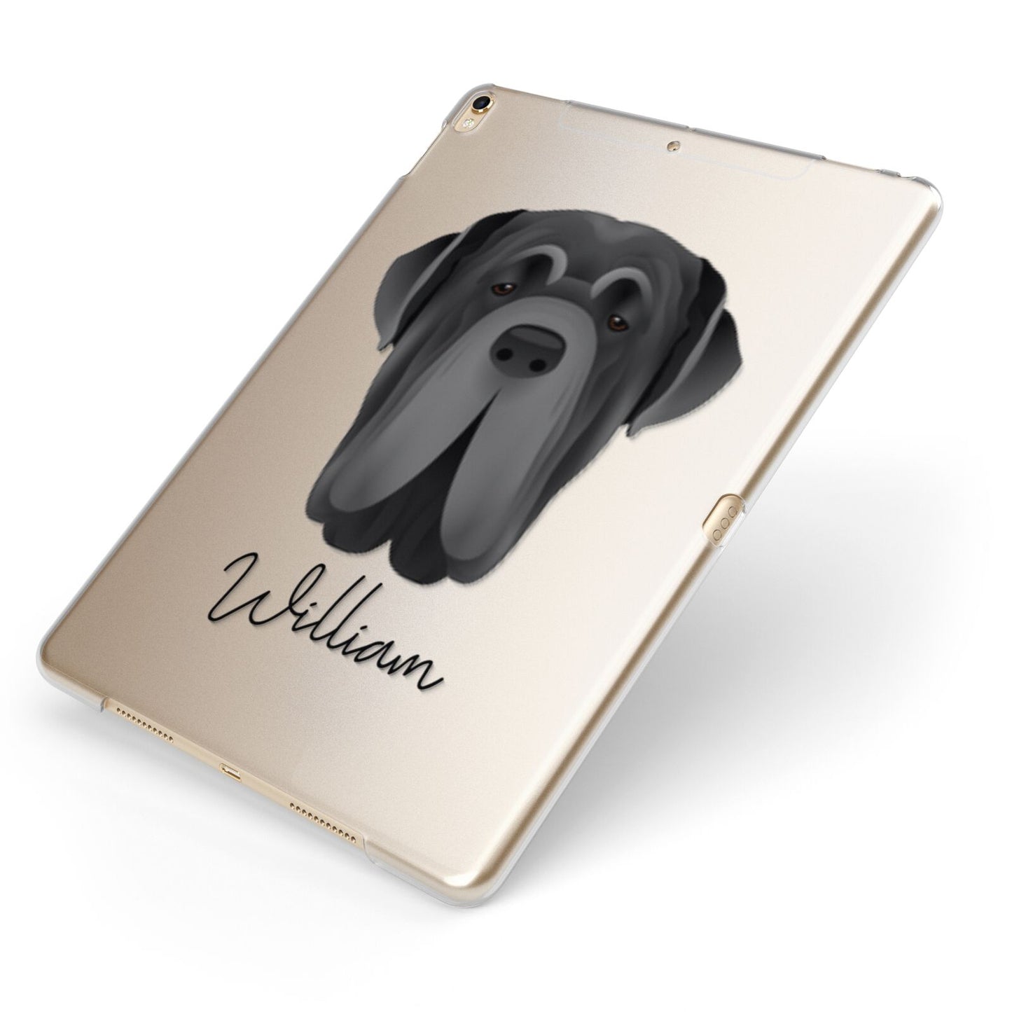 Neapolitan Mastiff Personalised Apple iPad Case on Gold iPad Side View