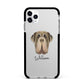 Neapolitan Mastiff Personalised Apple iPhone 11 Pro Max in Silver with Black Impact Case