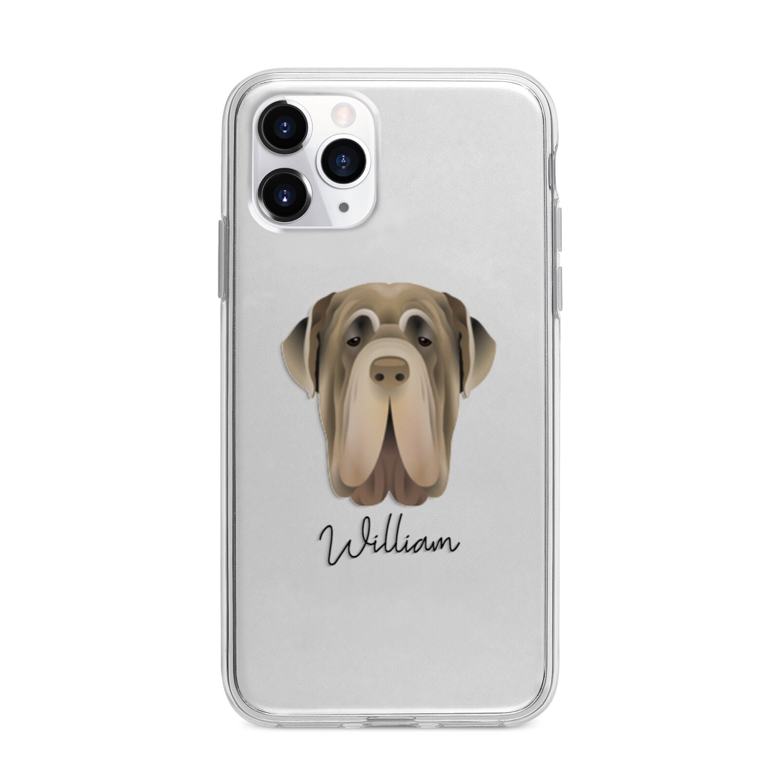 Neapolitan Mastiff Personalised Apple iPhone 11 Pro Max in Silver with Bumper Case