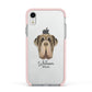 Neapolitan Mastiff Personalised Apple iPhone XR Impact Case Pink Edge on Silver Phone