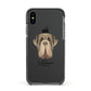 Neapolitan Mastiff Personalised Apple iPhone Xs Impact Case Black Edge on Black Phone