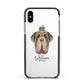 Neapolitan Mastiff Personalised Apple iPhone Xs Impact Case Black Edge on Silver Phone
