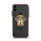 Neapolitan Mastiff Personalised Apple iPhone Xs Impact Case Pink Edge on Black Phone