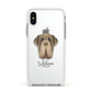 Neapolitan Mastiff Personalised Apple iPhone Xs Impact Case White Edge on Silver Phone