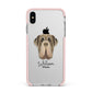 Neapolitan Mastiff Personalised Apple iPhone Xs Max Impact Case Pink Edge on Silver Phone
