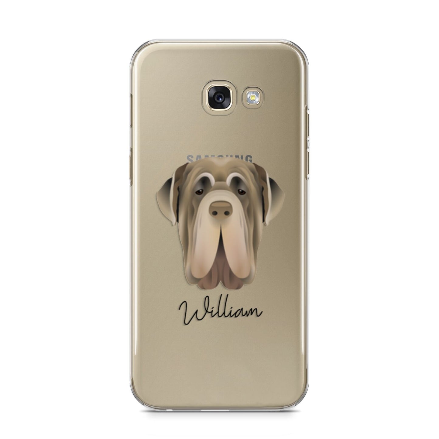 Neapolitan Mastiff Personalised Samsung Galaxy A5 2017 Case on gold phone