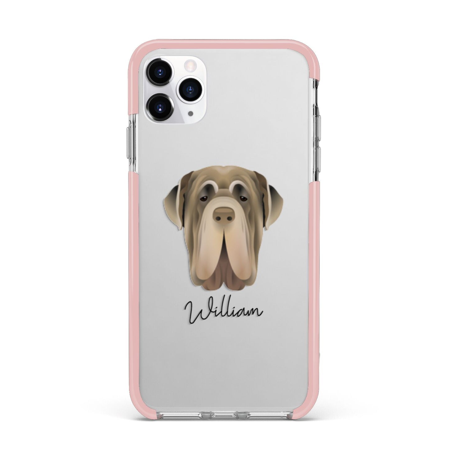 Neapolitan Mastiff Personalised iPhone 11 Pro Max Impact Pink Edge Case