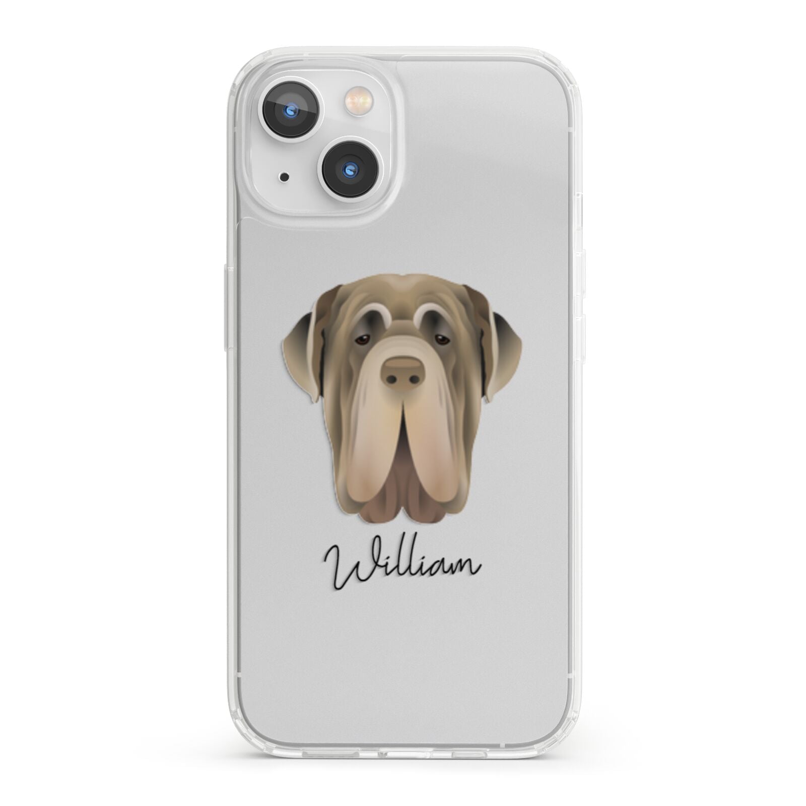 Neapolitan Mastiff Personalised iPhone 13 Clear Bumper Case