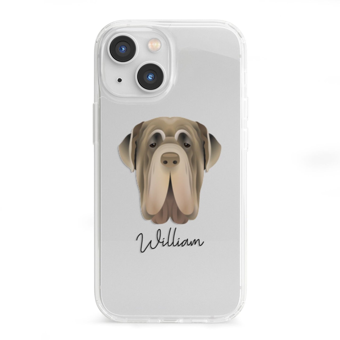 Neapolitan Mastiff Personalised iPhone 13 Mini Clear Bumper Case