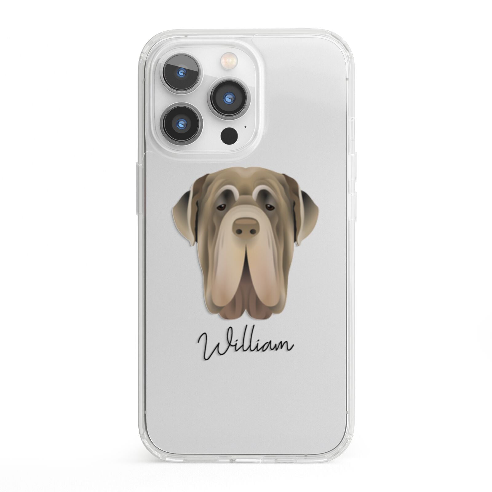 Neapolitan Mastiff Personalised iPhone 13 Pro Clear Bumper Case