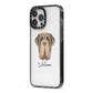 Neapolitan Mastiff Personalised iPhone 13 Pro Max Black Impact Case Side Angle on Silver phone