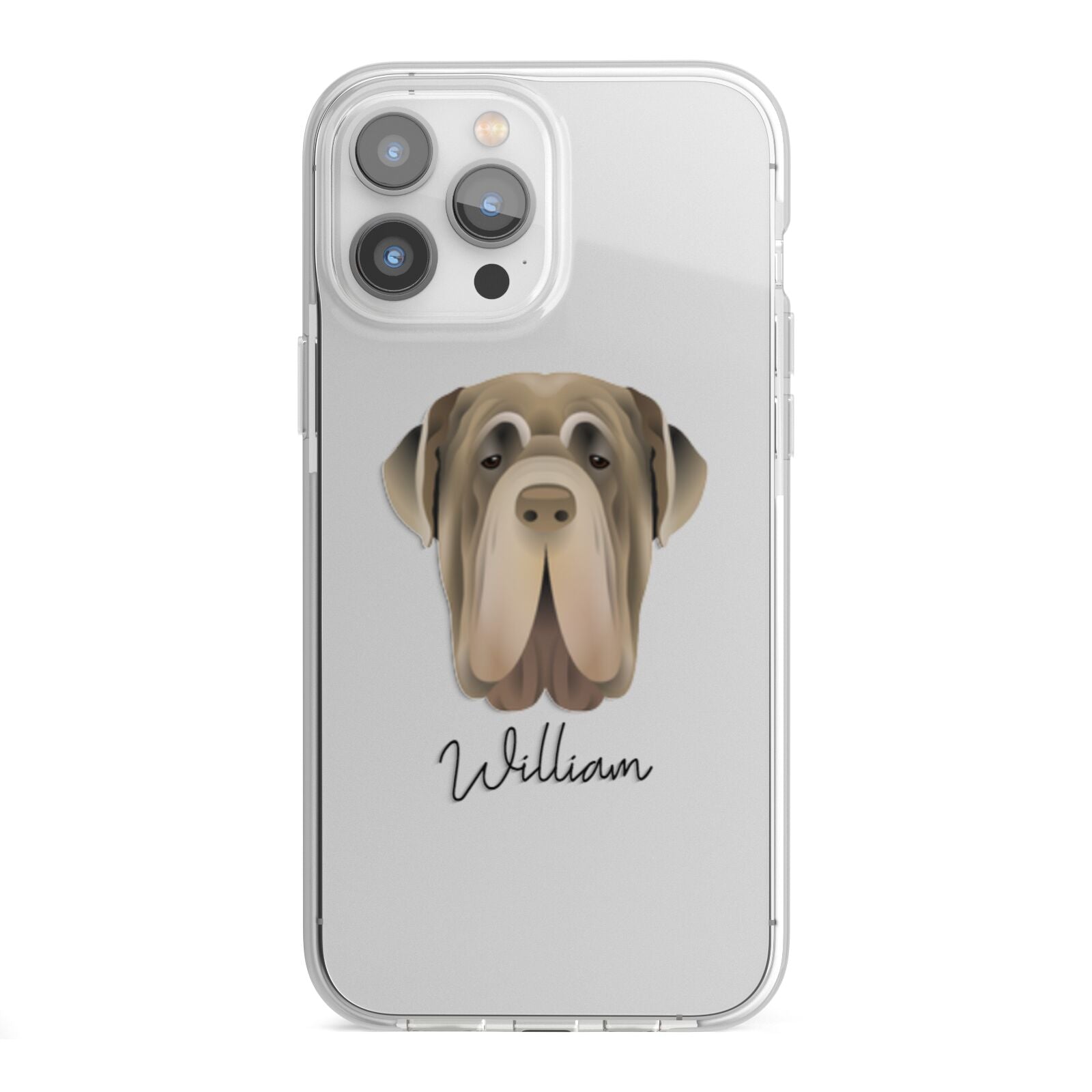 Neapolitan Mastiff Personalised iPhone 13 Pro Max TPU Impact Case with White Edges