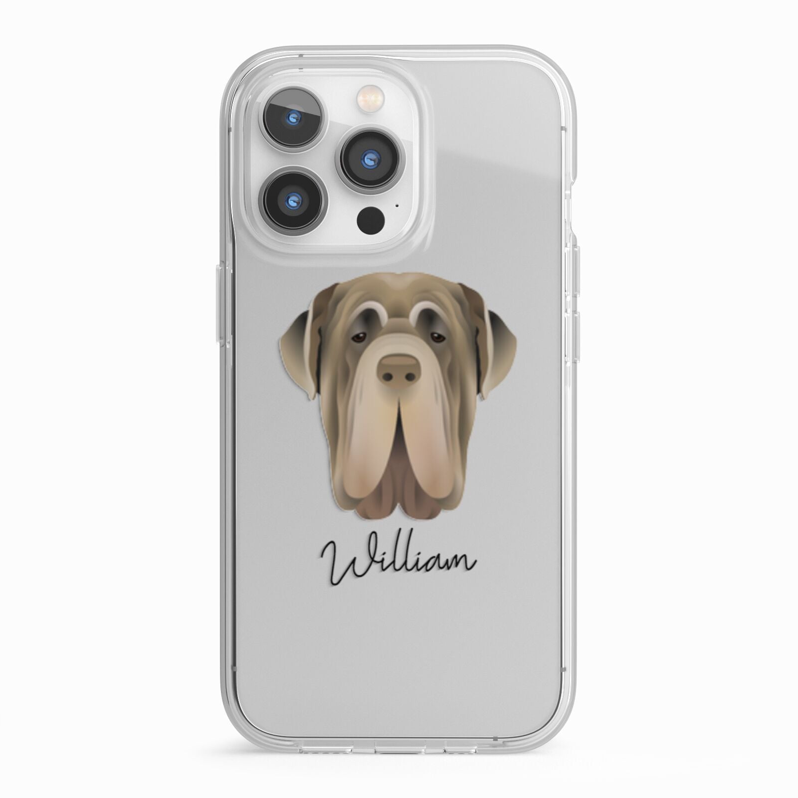 Neapolitan Mastiff Personalised iPhone 13 Pro TPU Impact Case with White Edges
