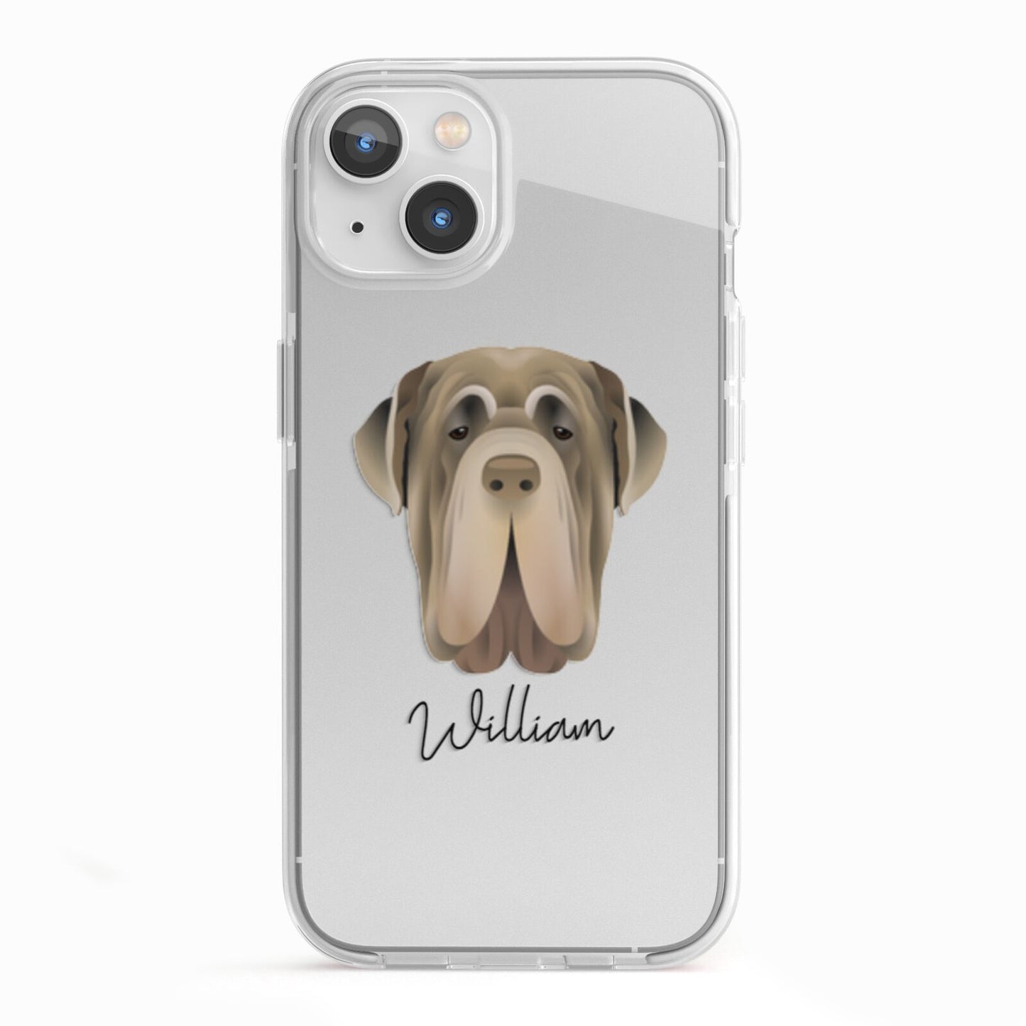 Neapolitan Mastiff Personalised iPhone 13 TPU Impact Case with White Edges