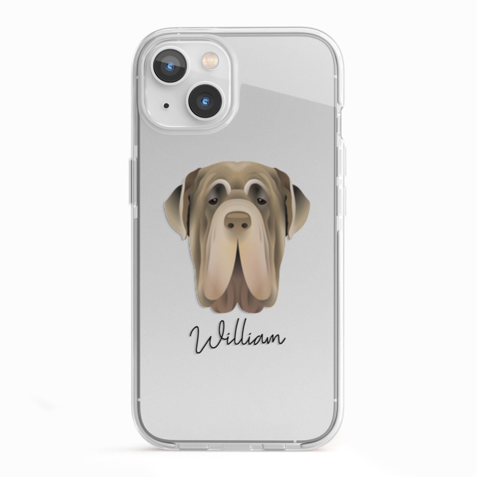 Neapolitan Mastiff Personalised iPhone 13 TPU Impact Case with White Edges