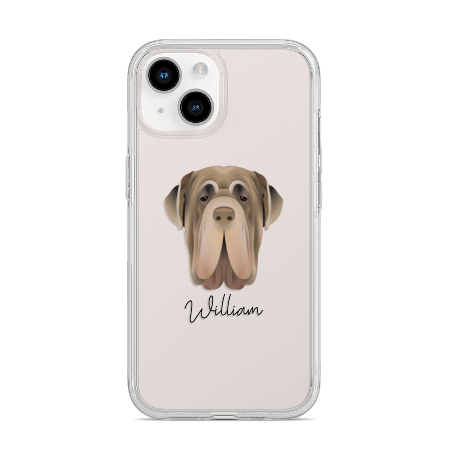 Neapolitan Mastiff Personalised iPhone 14 Clear Tough Case Starlight