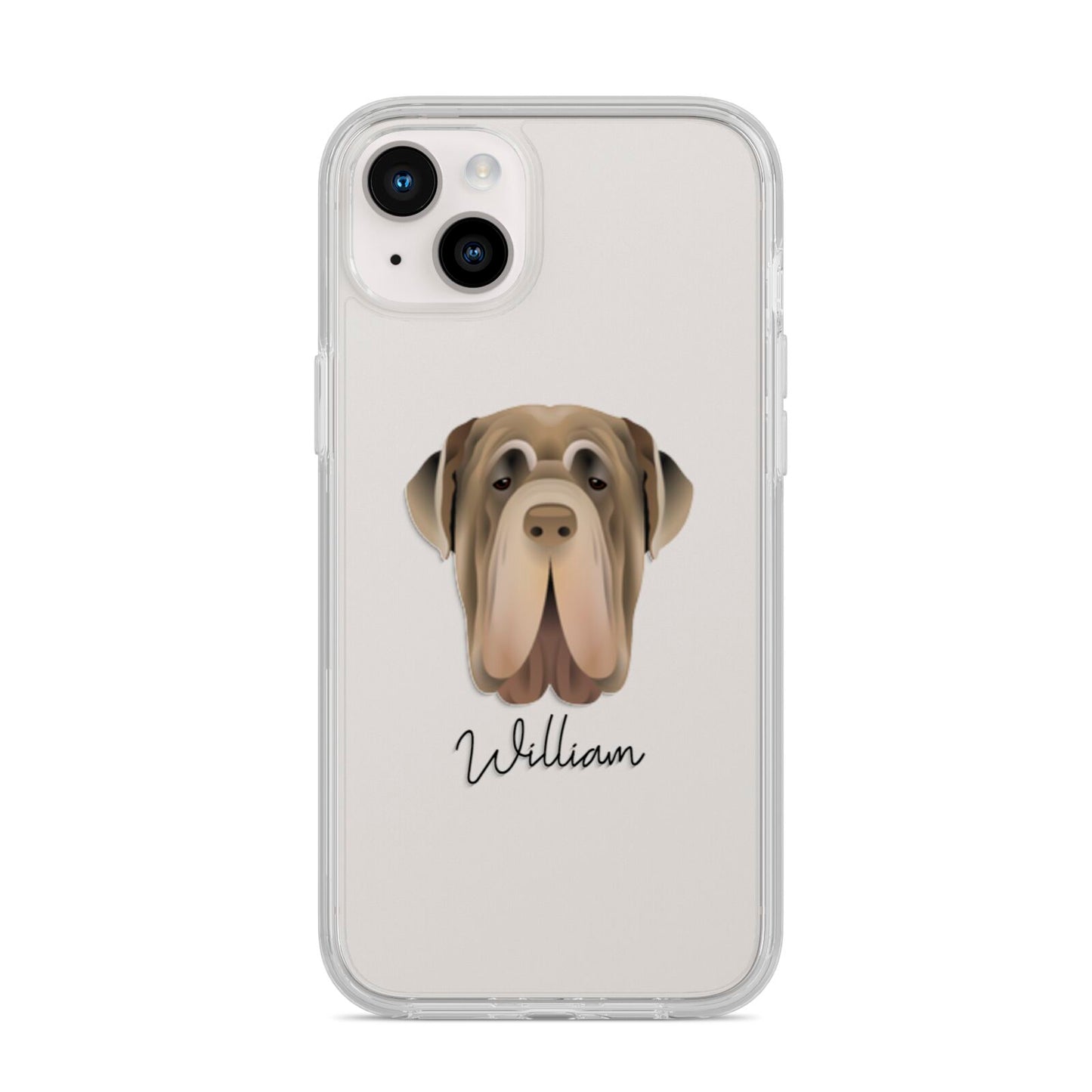Neapolitan Mastiff Personalised iPhone 14 Plus Clear Tough Case Starlight