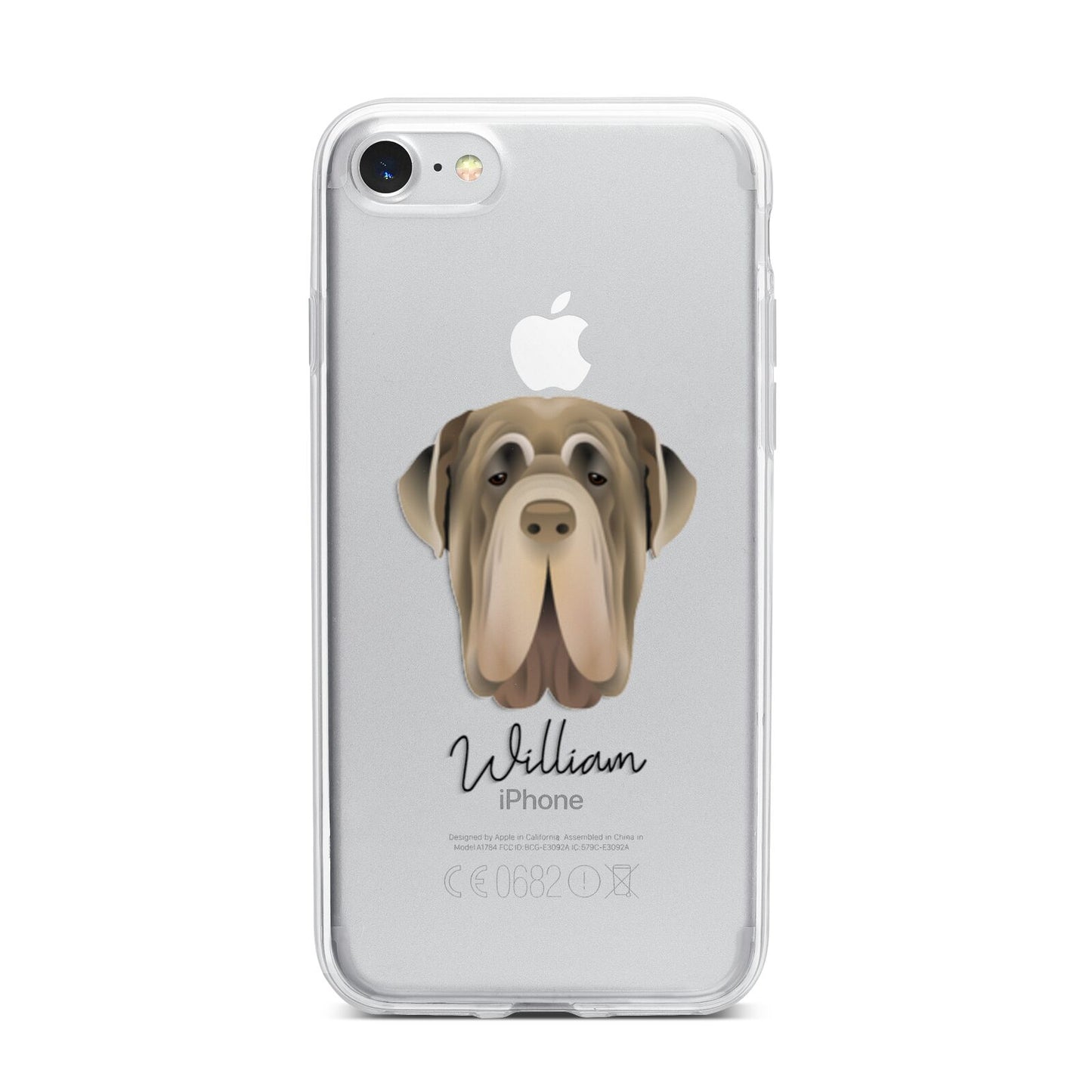 Neapolitan Mastiff Personalised iPhone 7 Bumper Case on Silver iPhone