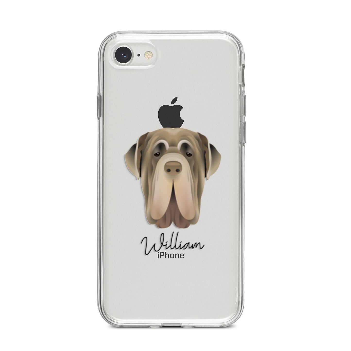 Neapolitan Mastiff Personalised iPhone 8 Bumper Case on Silver iPhone