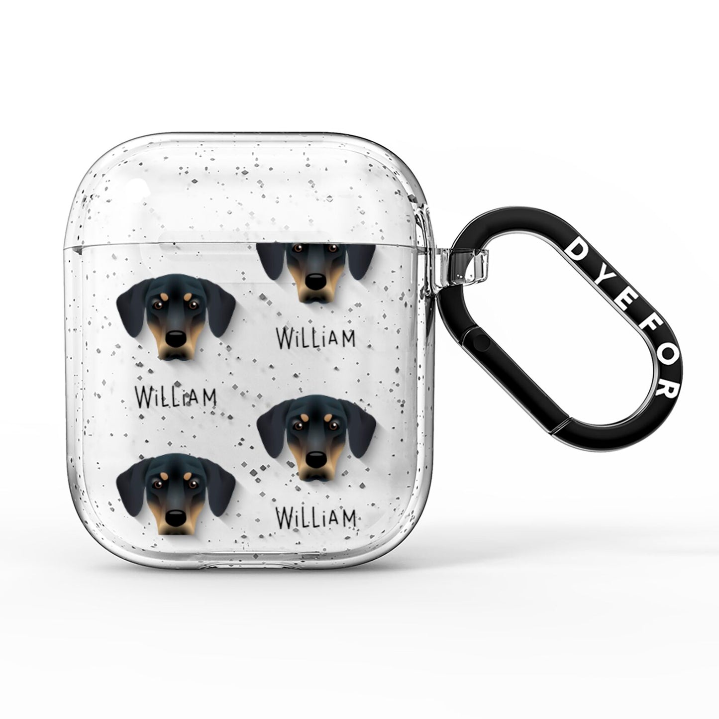 New Zealand Huntaway Icon with Name AirPods Glitter Case