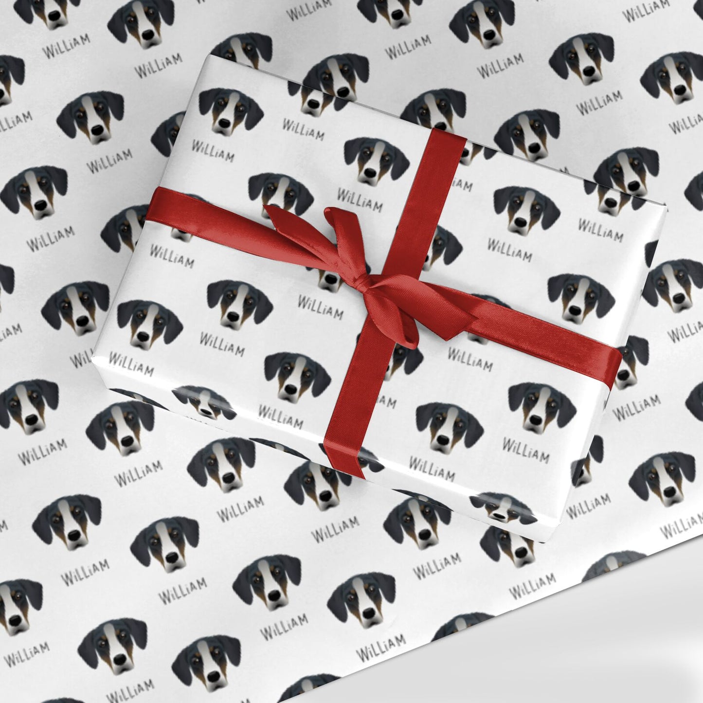 New Zealand Huntaway Icon with Name Custom Wrapping Paper