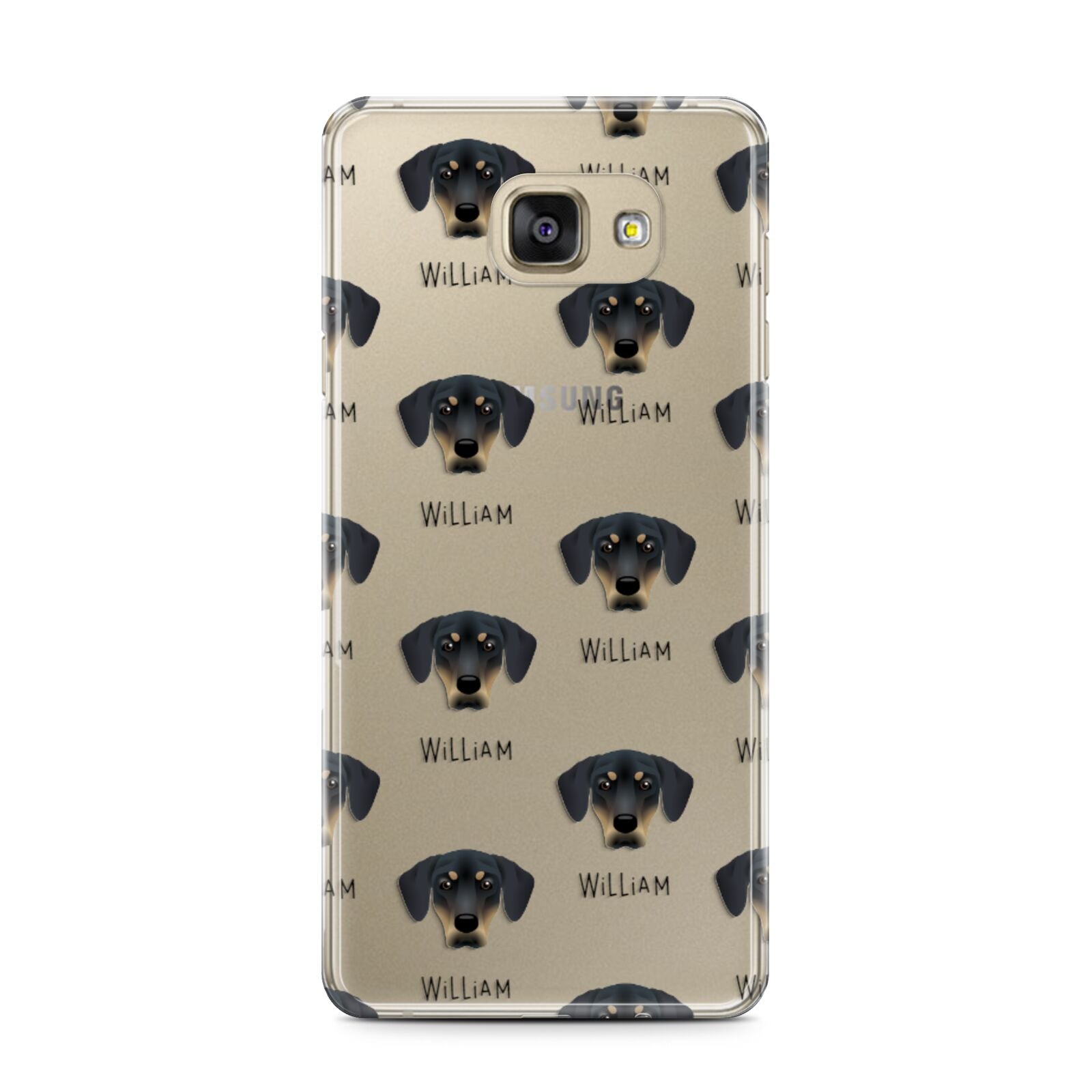 New Zealand Huntaway Icon with Name Samsung Galaxy A7 2016 Case on gold phone