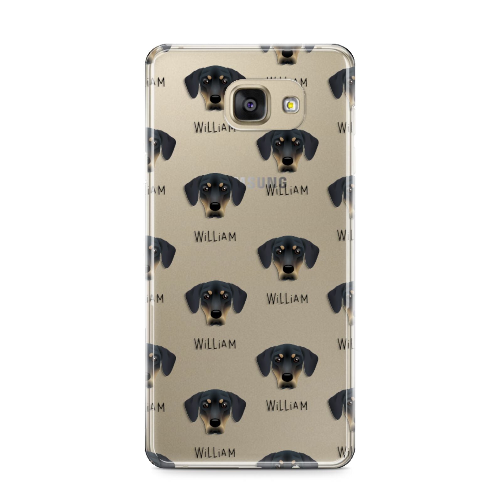 New Zealand Huntaway Icon with Name Samsung Galaxy A9 2016 Case on gold phone