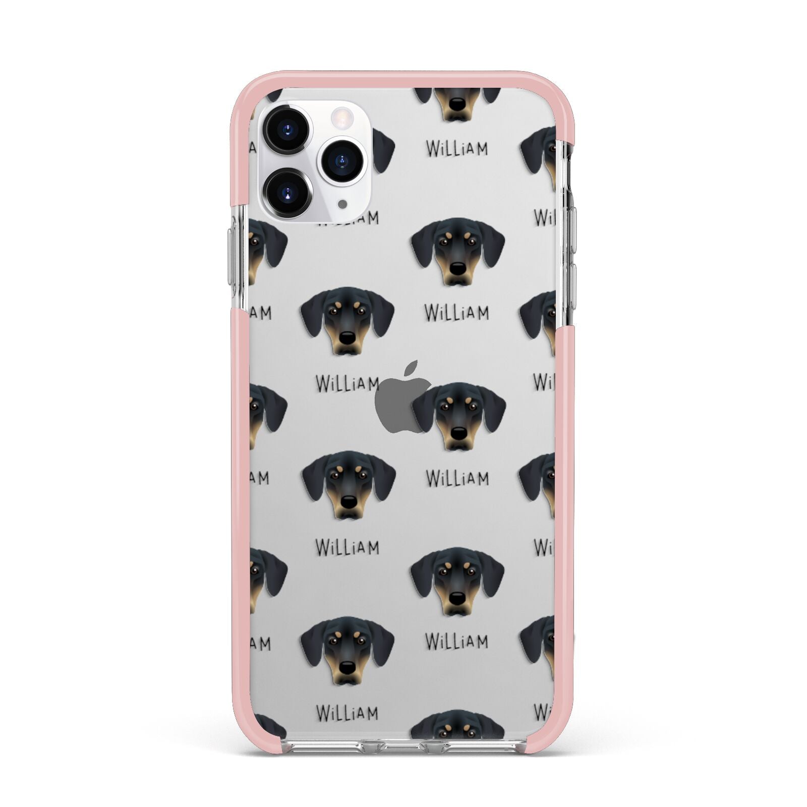 New Zealand Huntaway Icon with Name iPhone 11 Pro Max Impact Pink Edge Case