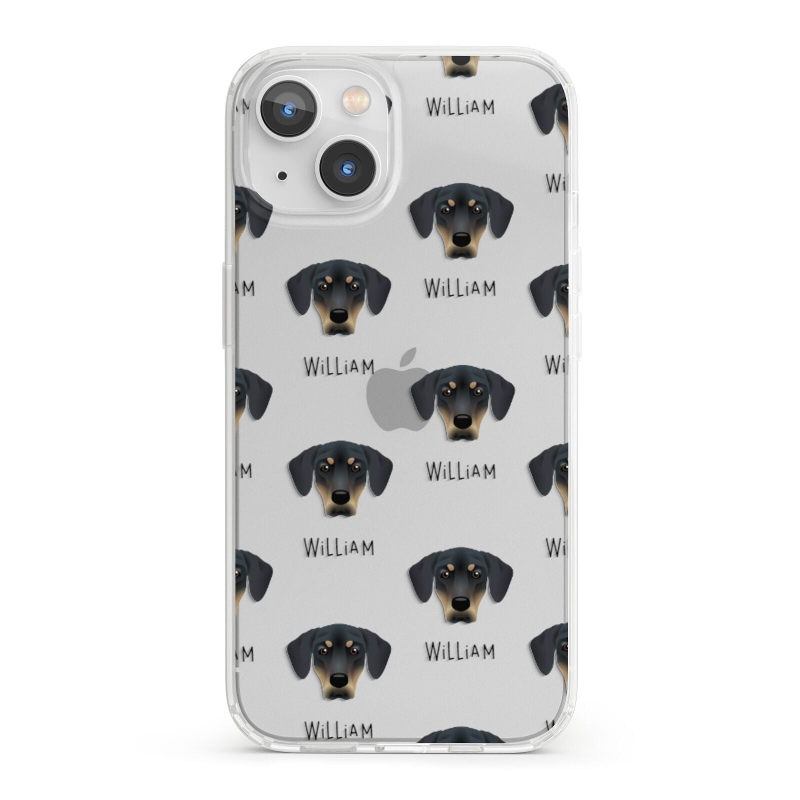 New Zealand Huntaway Icon with Name iPhone 13 Clear Bumper Case