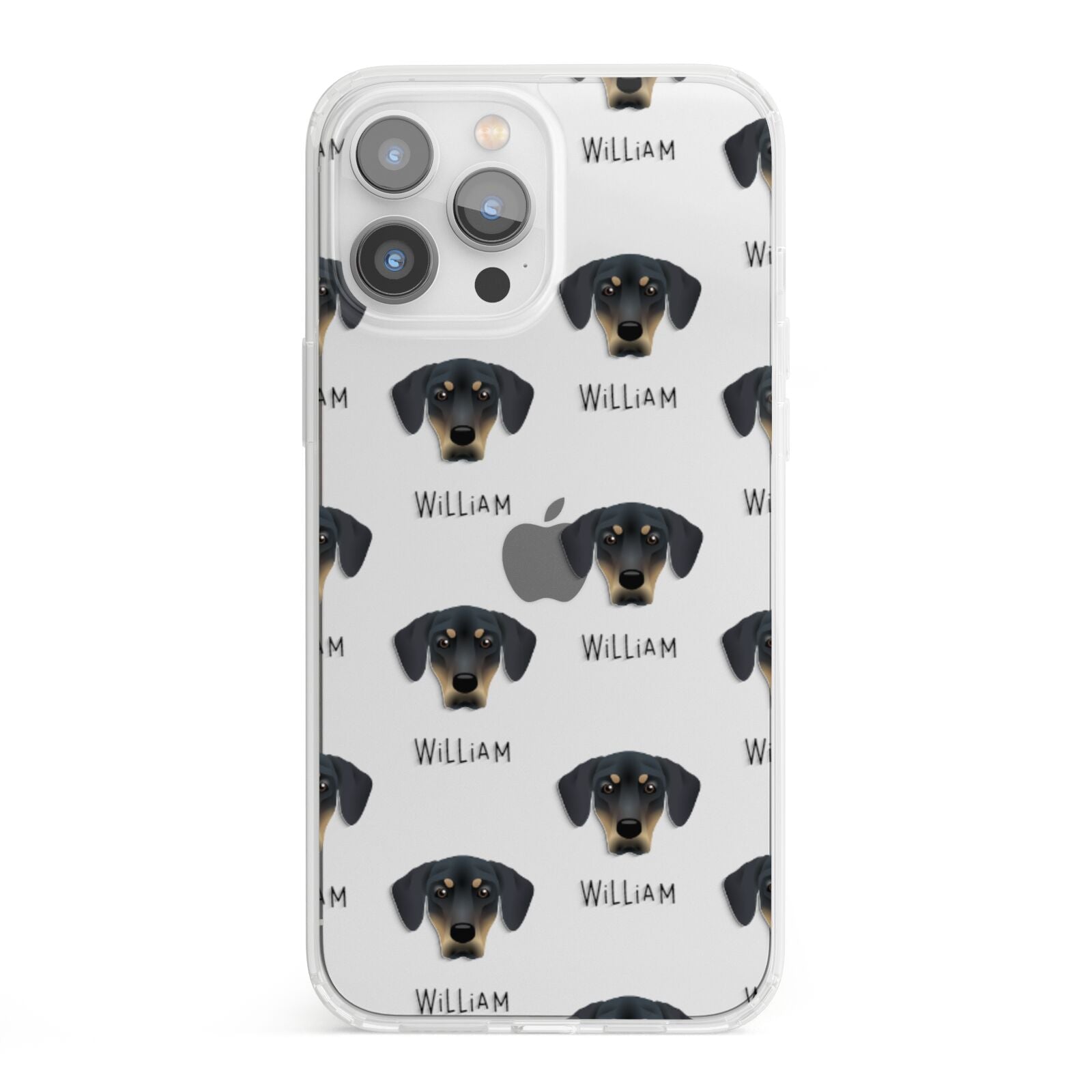 New Zealand Huntaway Icon with Name iPhone 13 Pro Max Clear Bumper Case