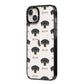 New Zealand Huntaway Icon with Name iPhone 14 Plus Black Impact Case Side Angle on Silver phone