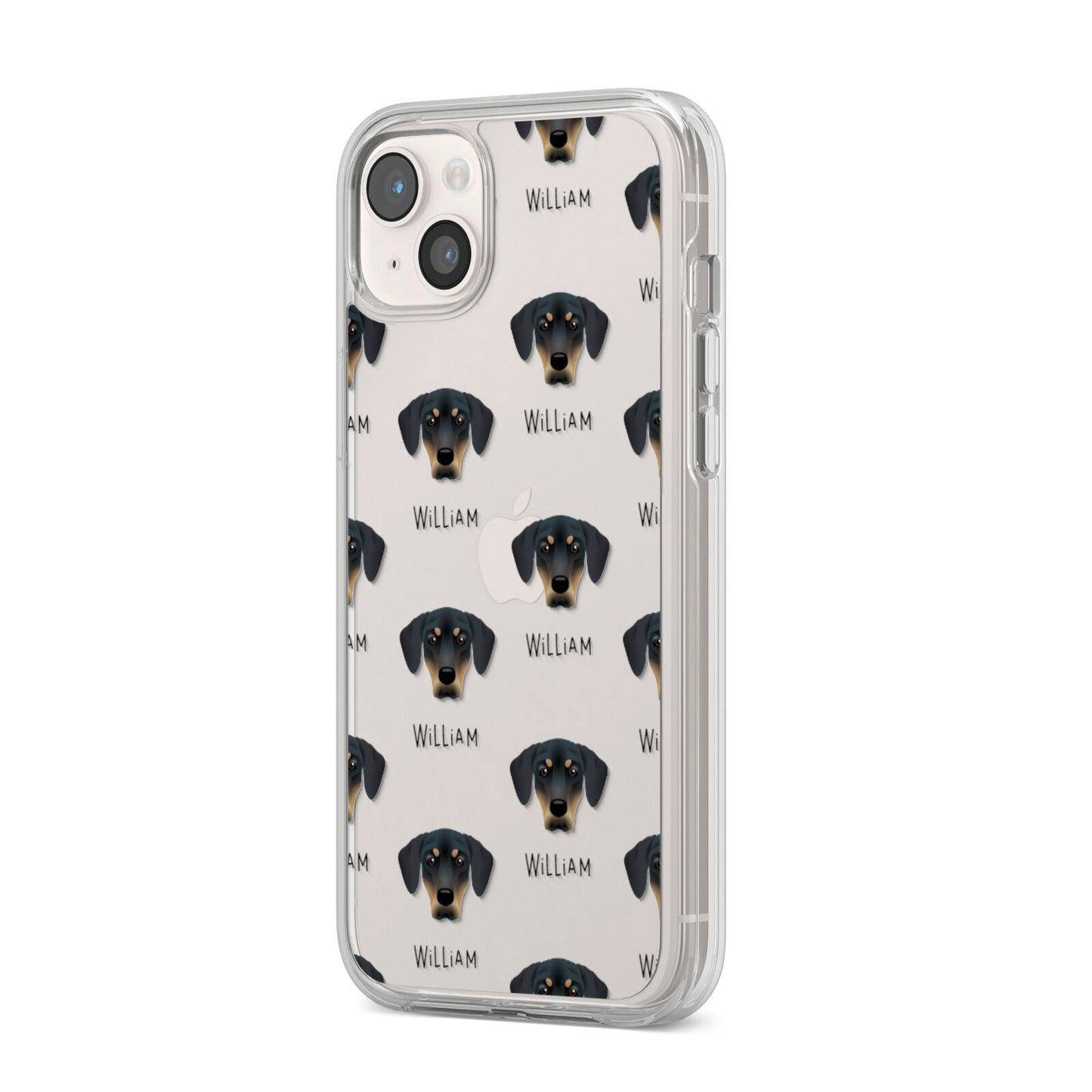 New Zealand Huntaway Icon with Name iPhone 14 Plus Clear Tough Case Starlight Angled Image