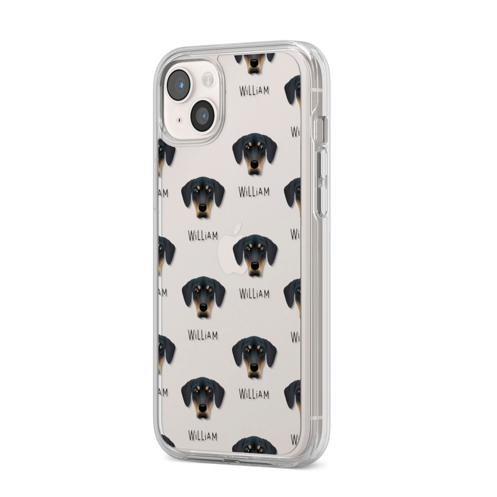 New Zealand Huntaway Icon with Name iPhone 14 Plus Clear Tough Case Starlight Angled Image