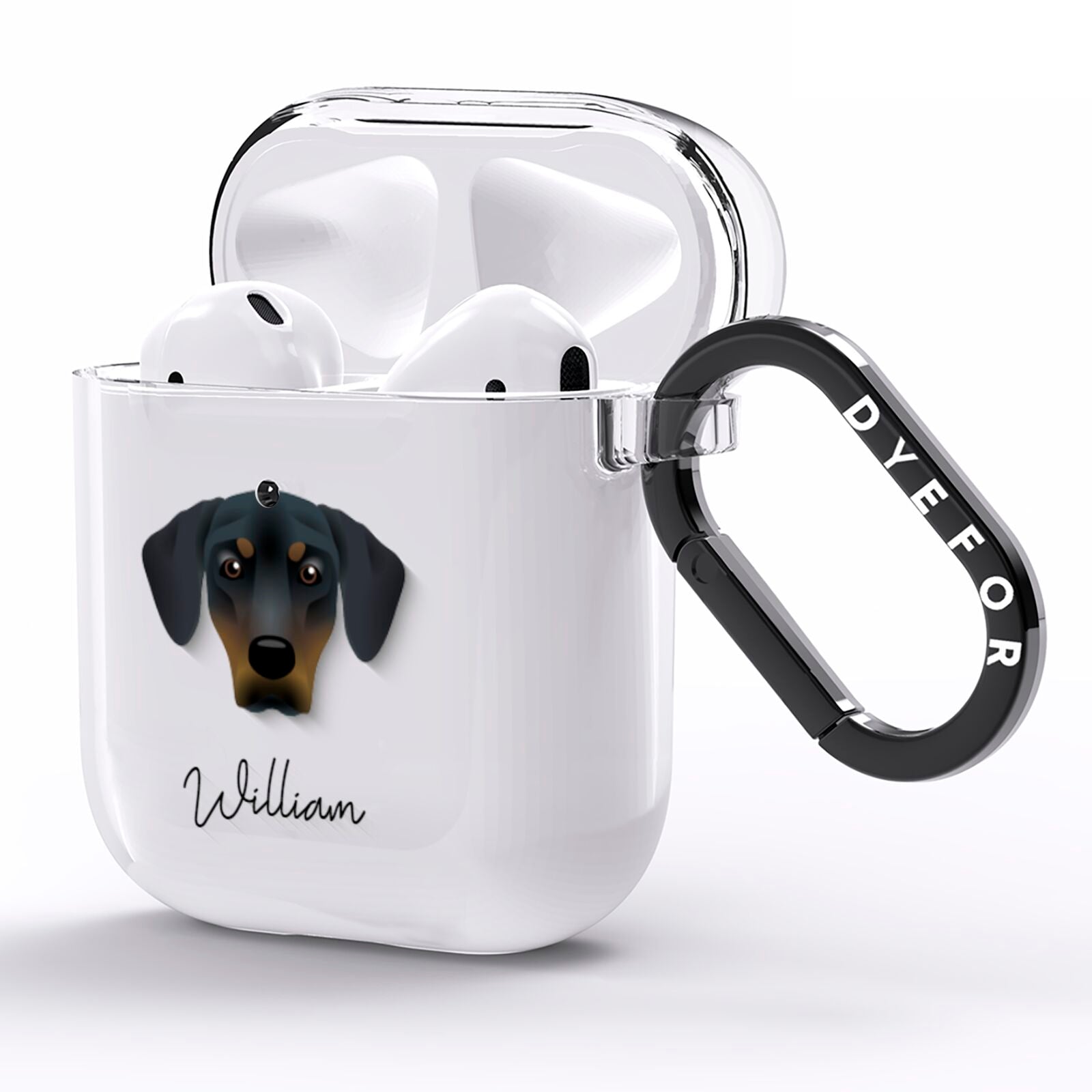 New Zealand Huntaway Personalised AirPods Clear Case Side Image