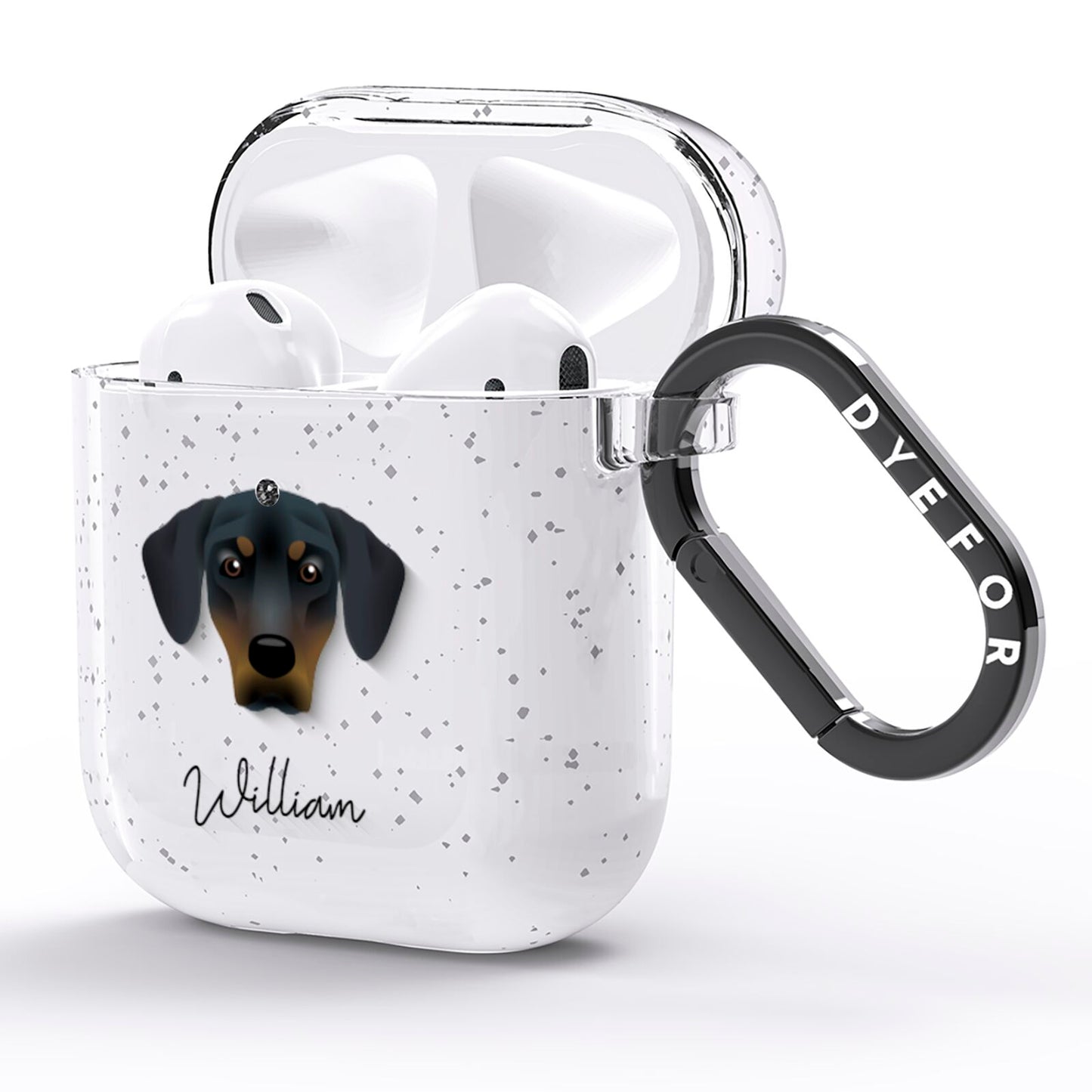 New Zealand Huntaway Personalised AirPods Glitter Case Side Image