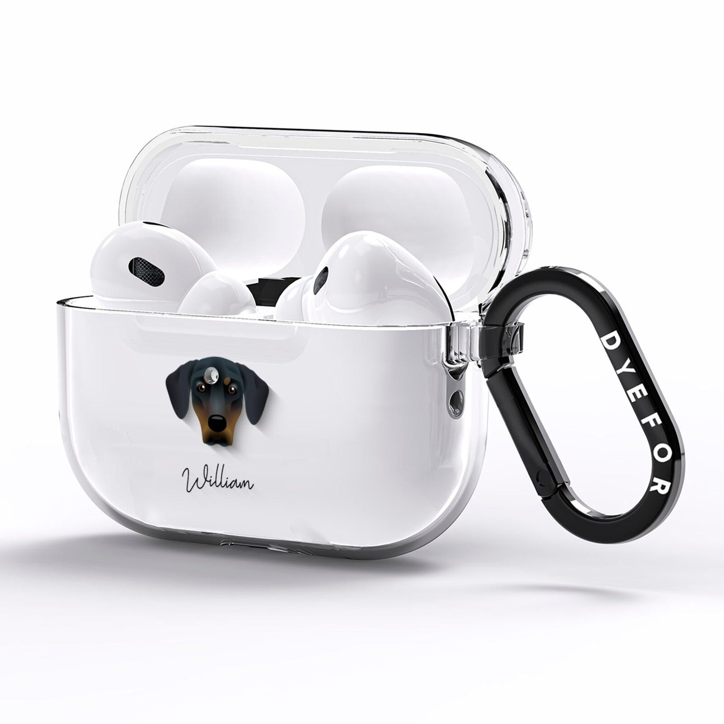 New Zealand Huntaway Personalised AirPods Pro Clear Case Side Image