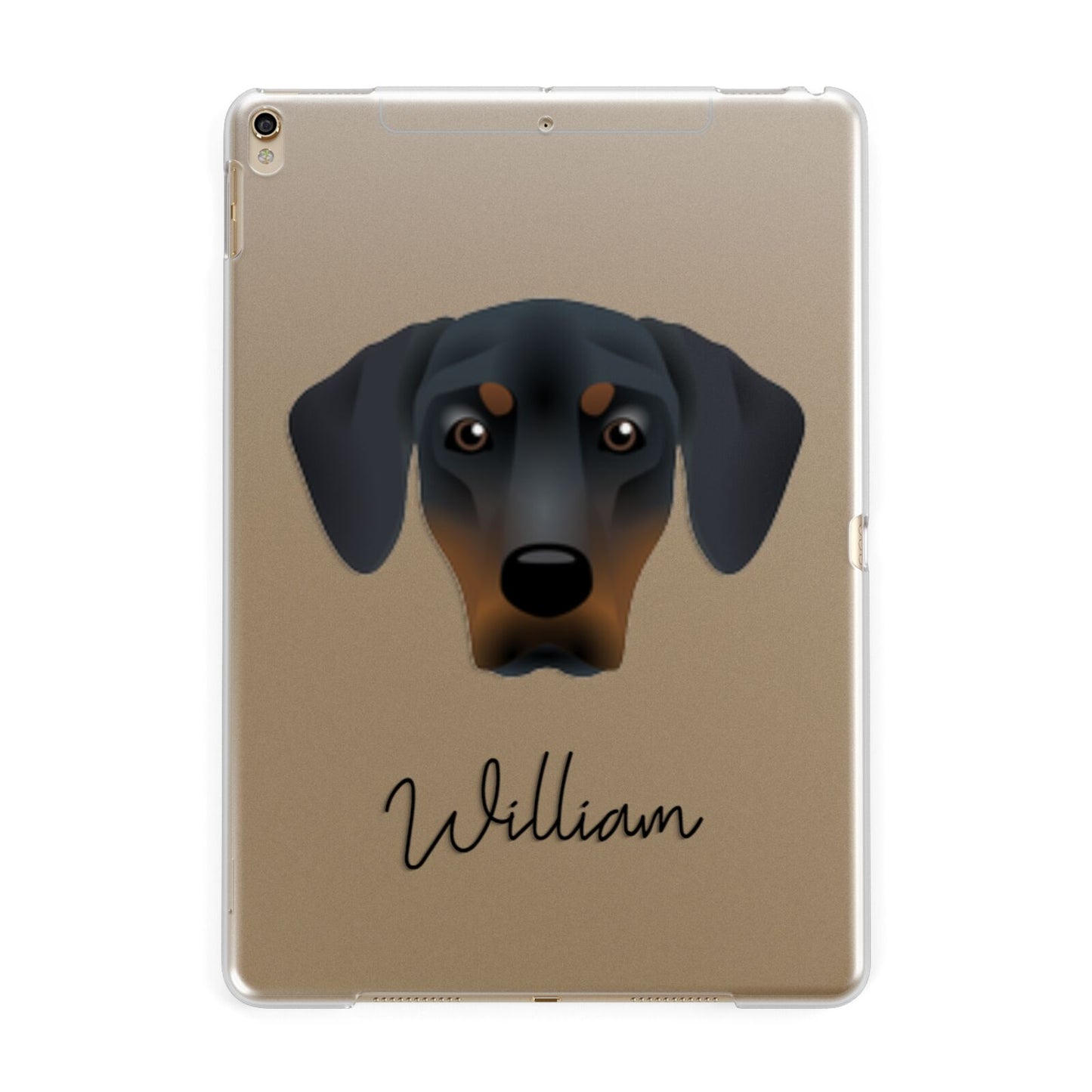 New Zealand Huntaway Personalised Apple iPad Gold Case