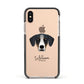 New Zealand Huntaway Personalised Apple iPhone Xs Impact Case Black Edge on Gold Phone
