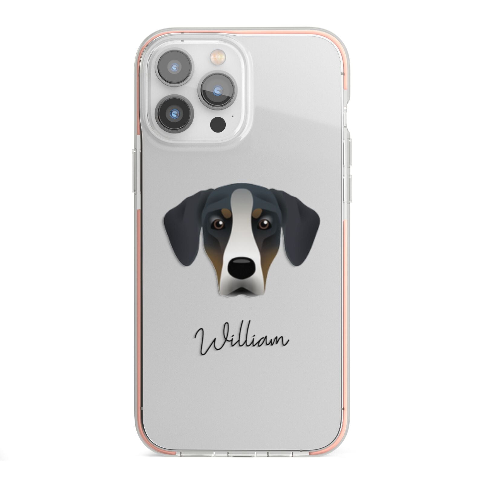 New Zealand Huntaway Personalised iPhone 13 Pro Max TPU Impact Case with Pink Edges