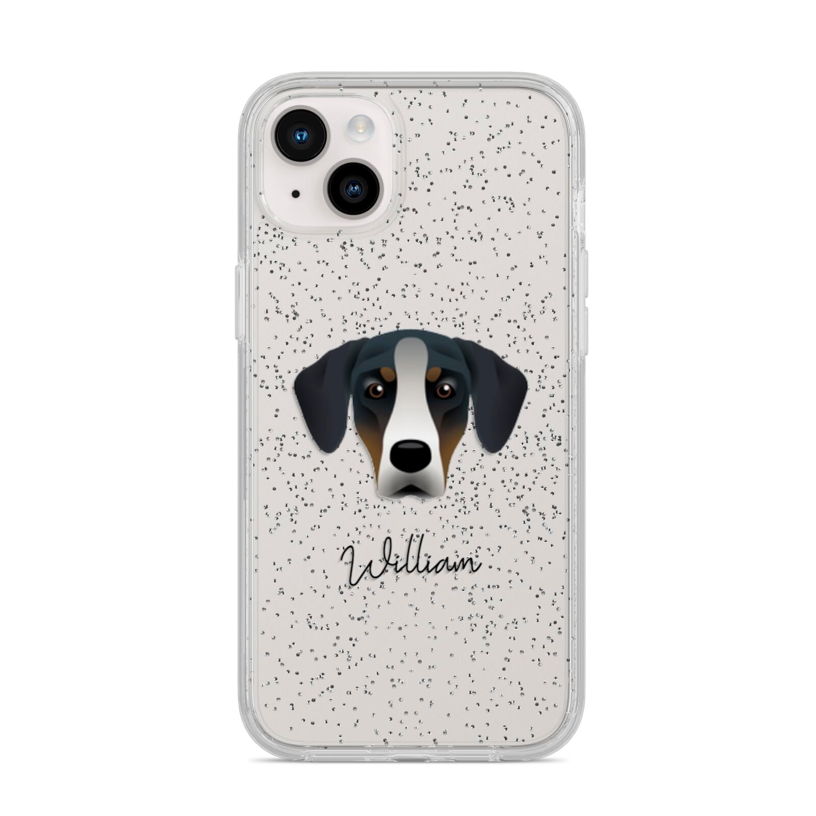 New Zealand Huntaway Personalised iPhone 14 Plus Glitter Tough Case Starlight