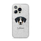 New Zealand Huntaway Personalised iPhone 14 Pro Glitter Tough Case Silver