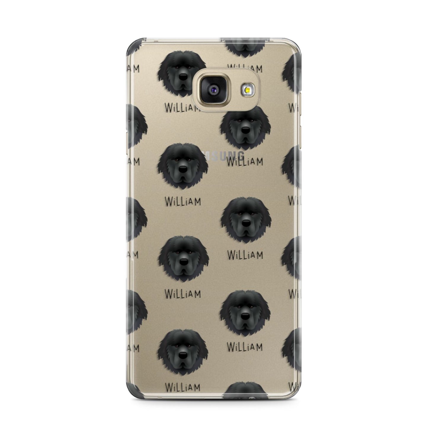 Newfoundland Icon with Name Samsung Galaxy A7 2016 Case on gold phone