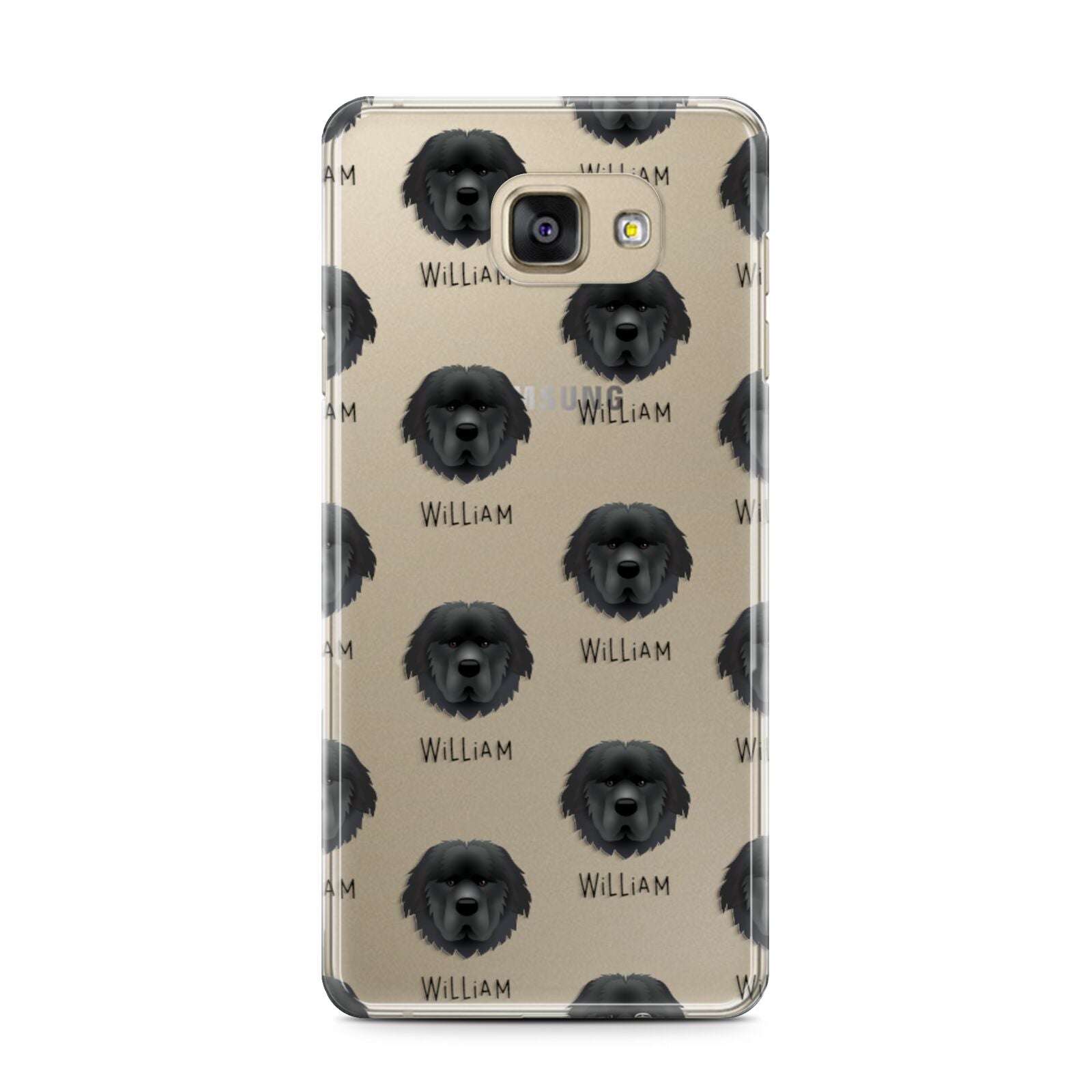 Newfoundland Icon with Name Samsung Galaxy A7 2016 Case on gold phone