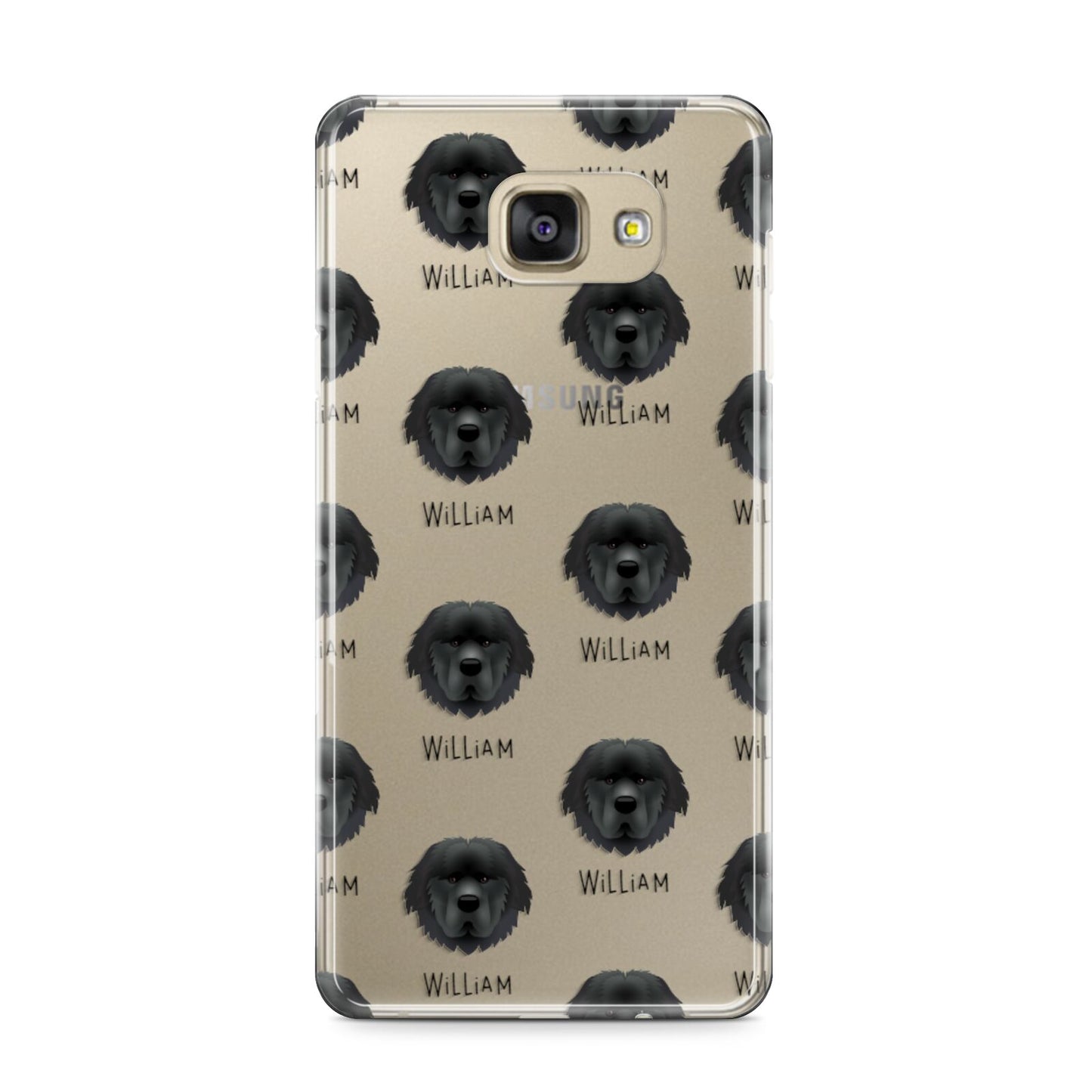 Newfoundland Icon with Name Samsung Galaxy A9 2016 Case on gold phone