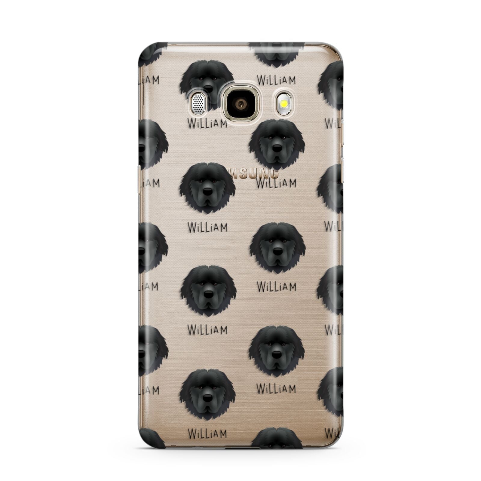 Newfoundland Icon with Name Samsung Galaxy J7 2016 Case on gold phone