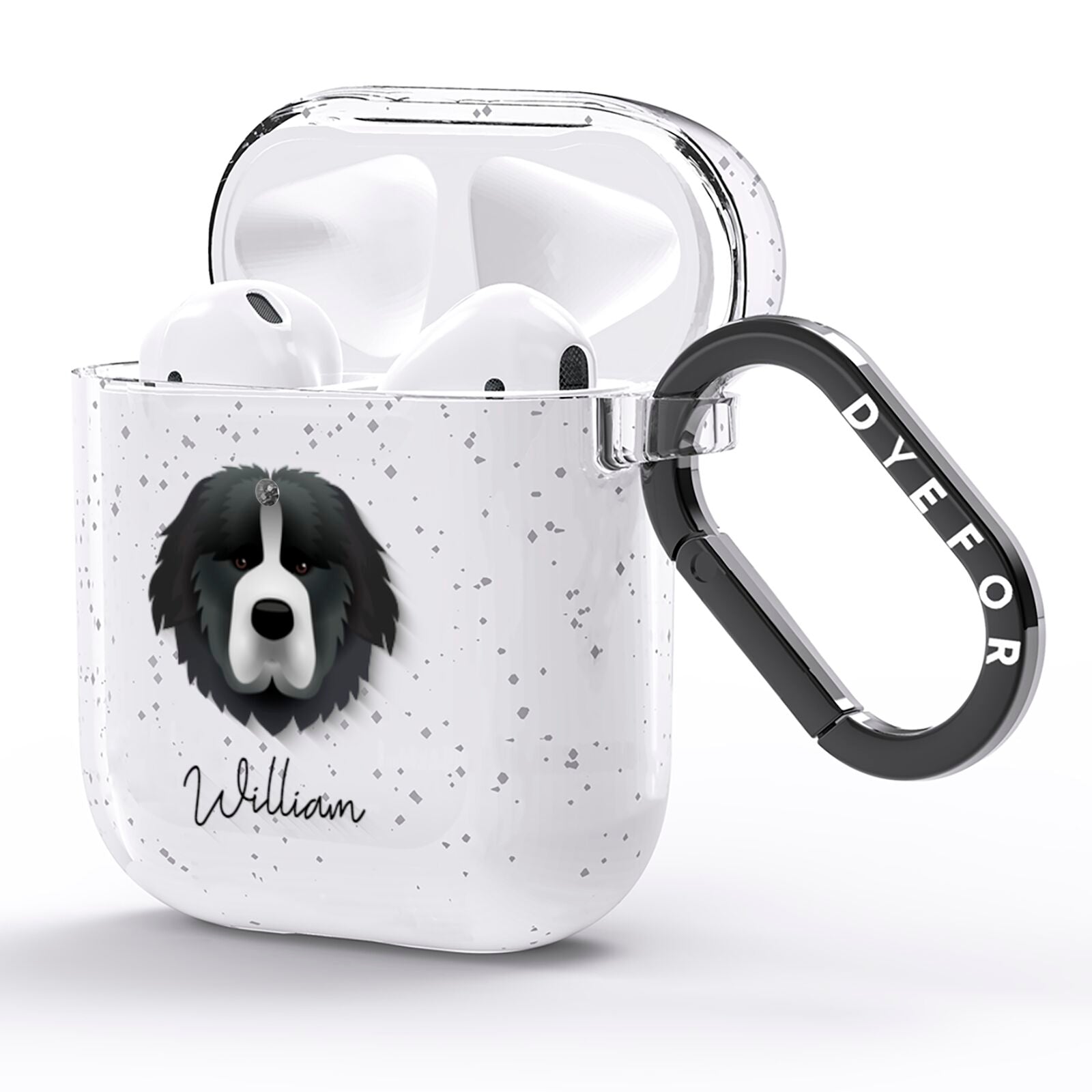 Newfoundland Personalised AirPods Glitter Case Side Image
