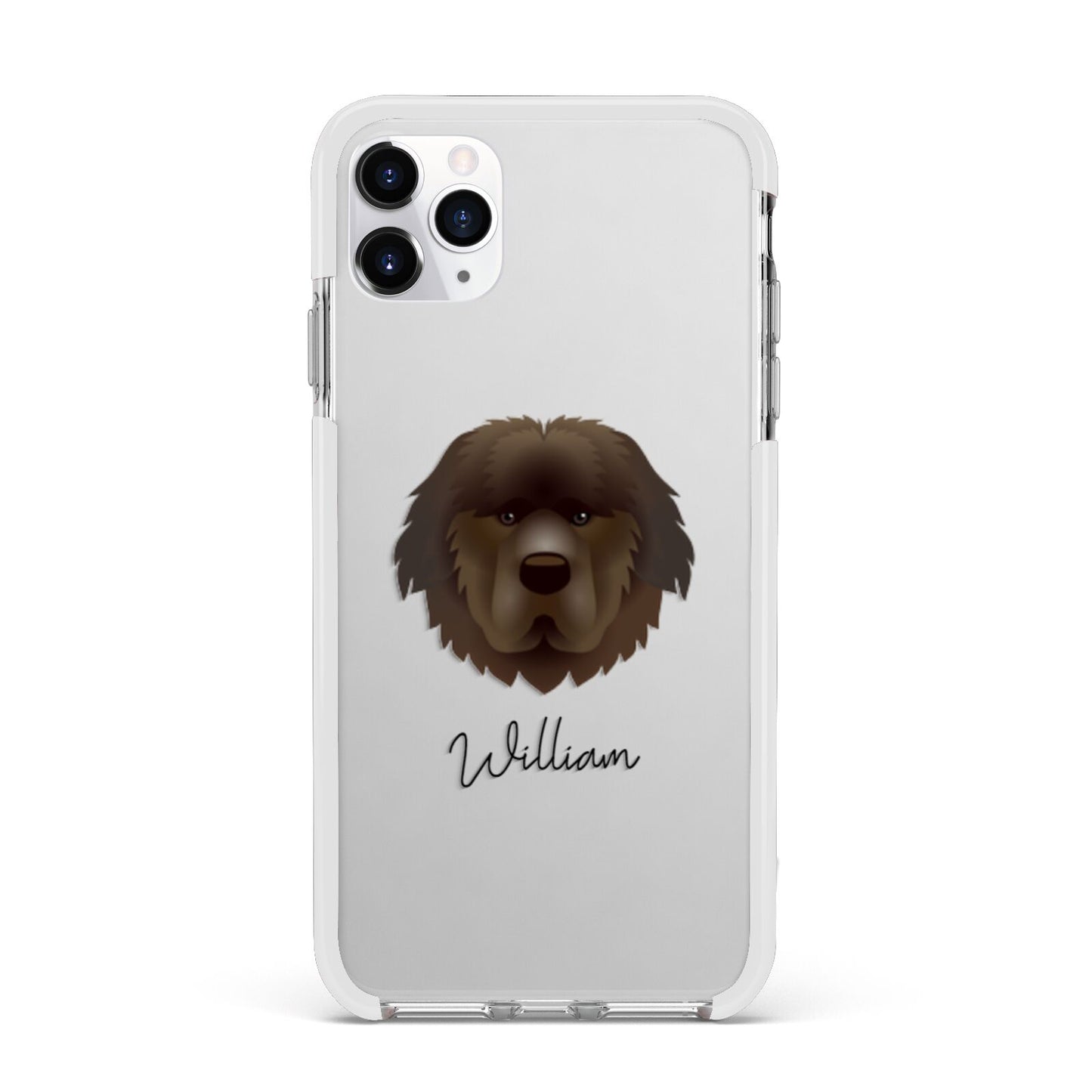 Newfoundland Personalised Apple iPhone 11 Pro Max in Silver with White Impact Case