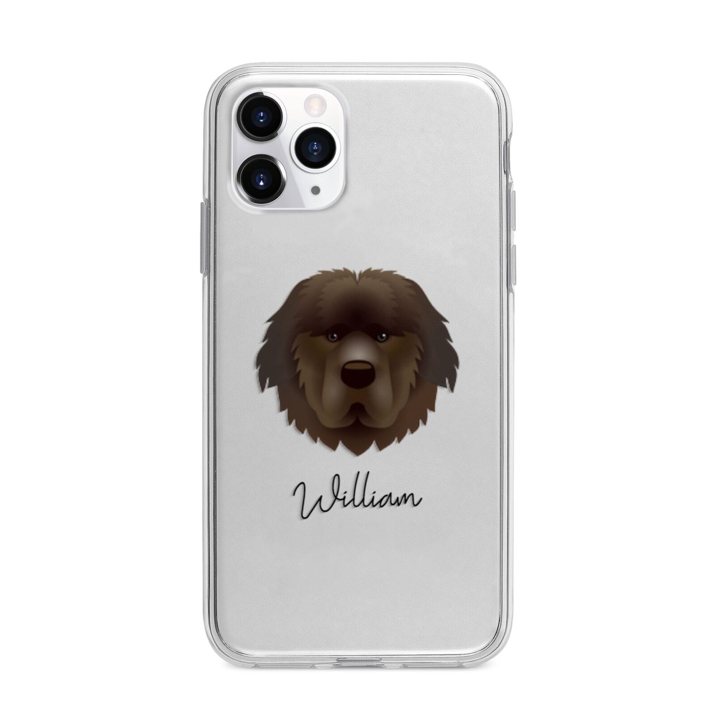 Newfoundland Personalised Apple iPhone 11 Pro in Silver with Bumper Case