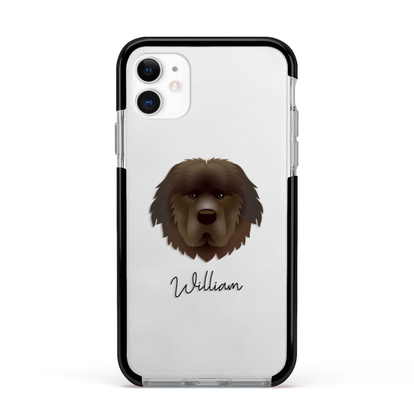 Newfoundland Personalised Apple iPhone 11 in White with Black Impact Case