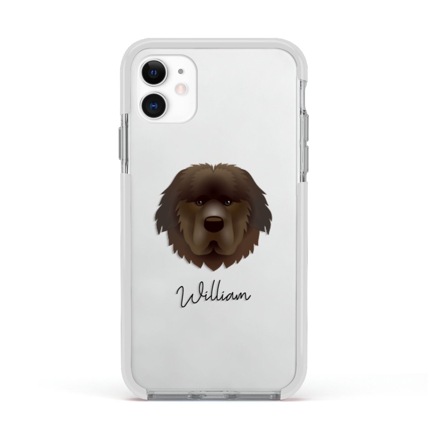 Newfoundland Personalised Apple iPhone 11 in White with White Impact Case